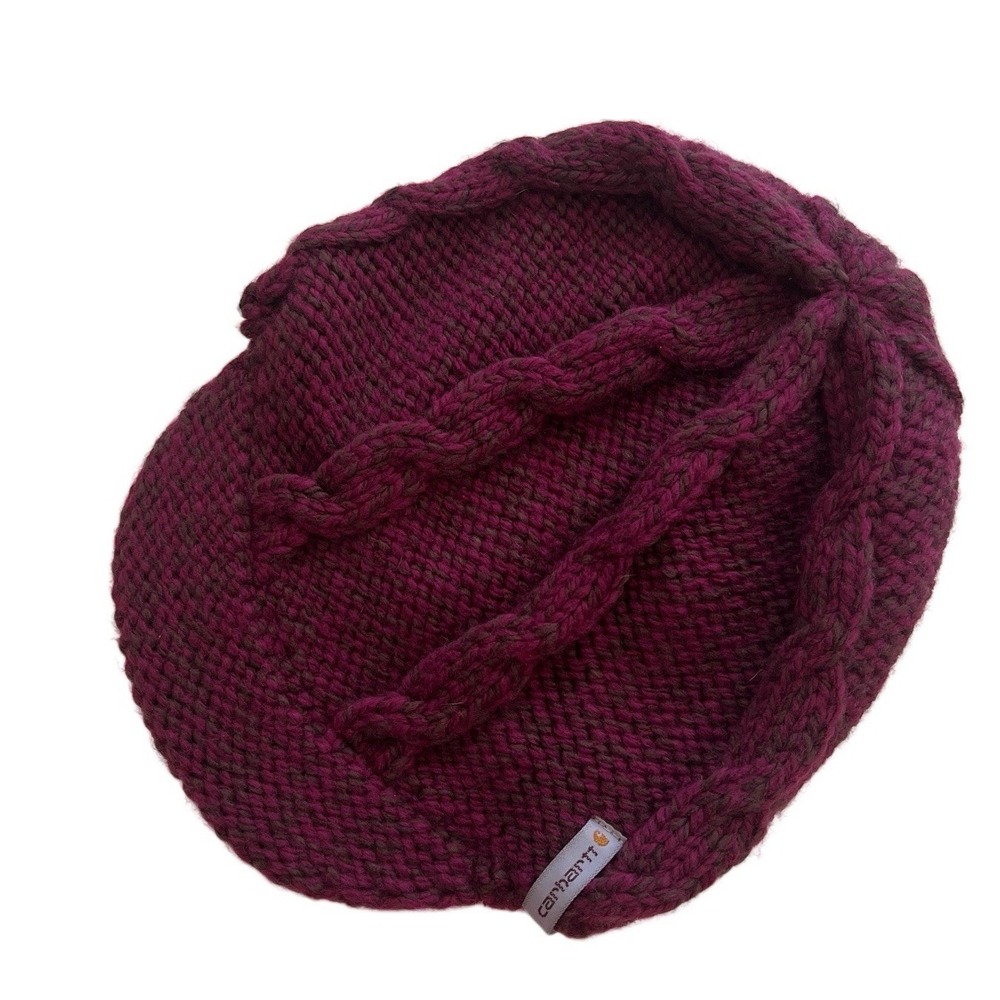Carhartt Brimmed Billed Beanie‎ Visor Beanie Raspberry Pink Preppy Y2K Knit